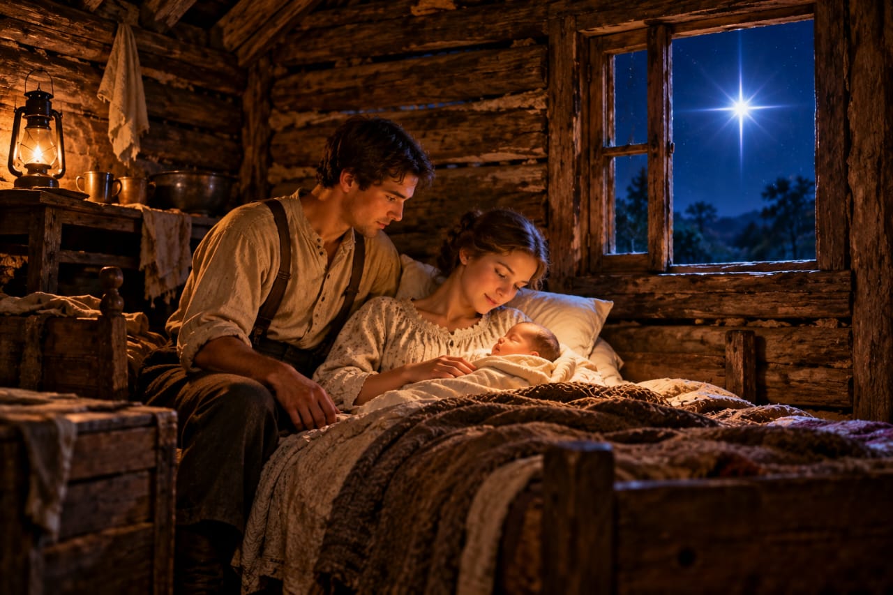 A newborn in a Kentucky log cabin, a star bright at the window