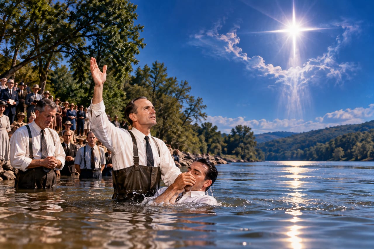 A baptism in the Ohio River