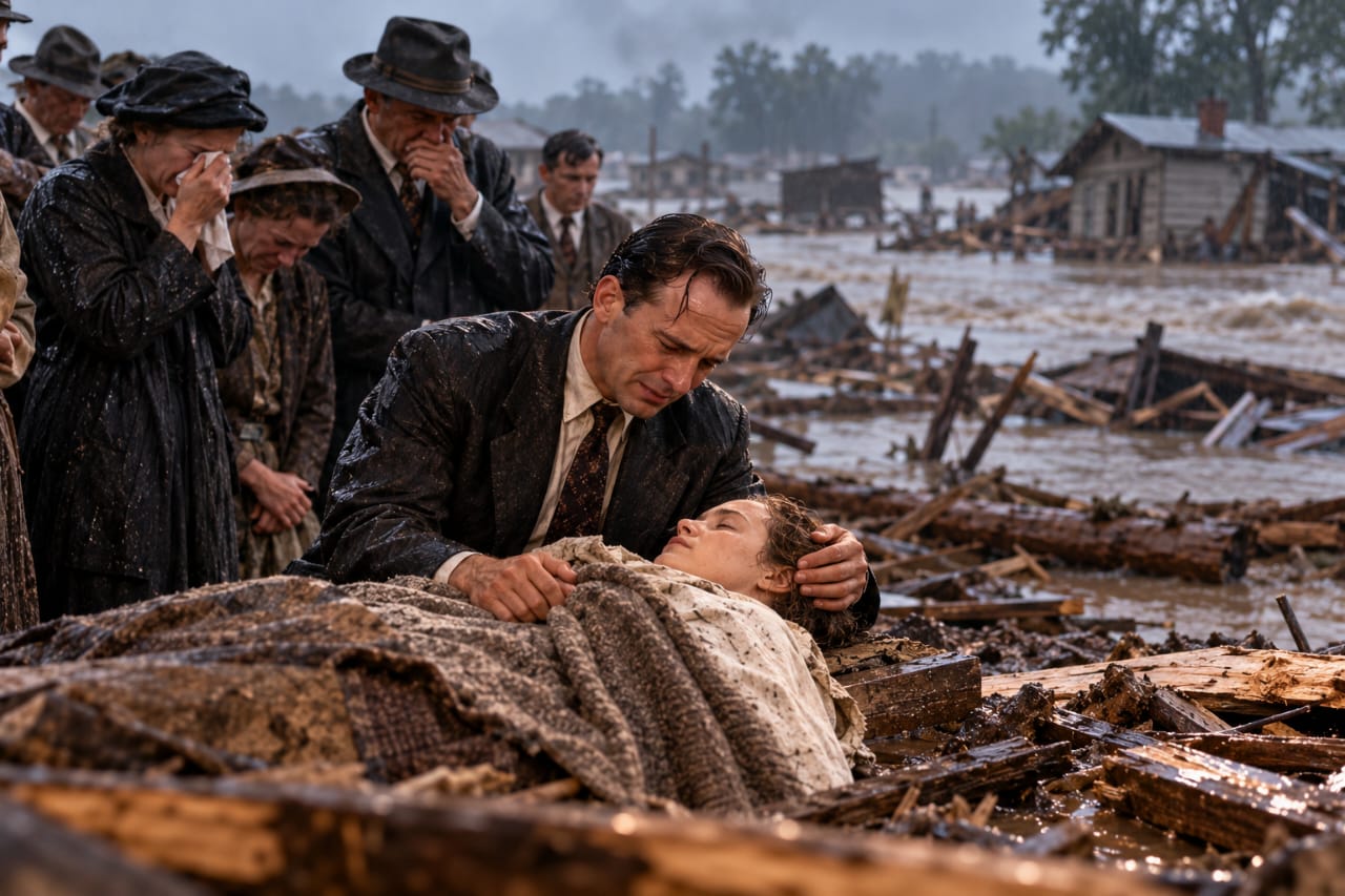 Mourners in the aftermath of the Ohio River flood
